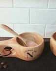 Engraved Kuksa Wooden Mug & FREE Spoon