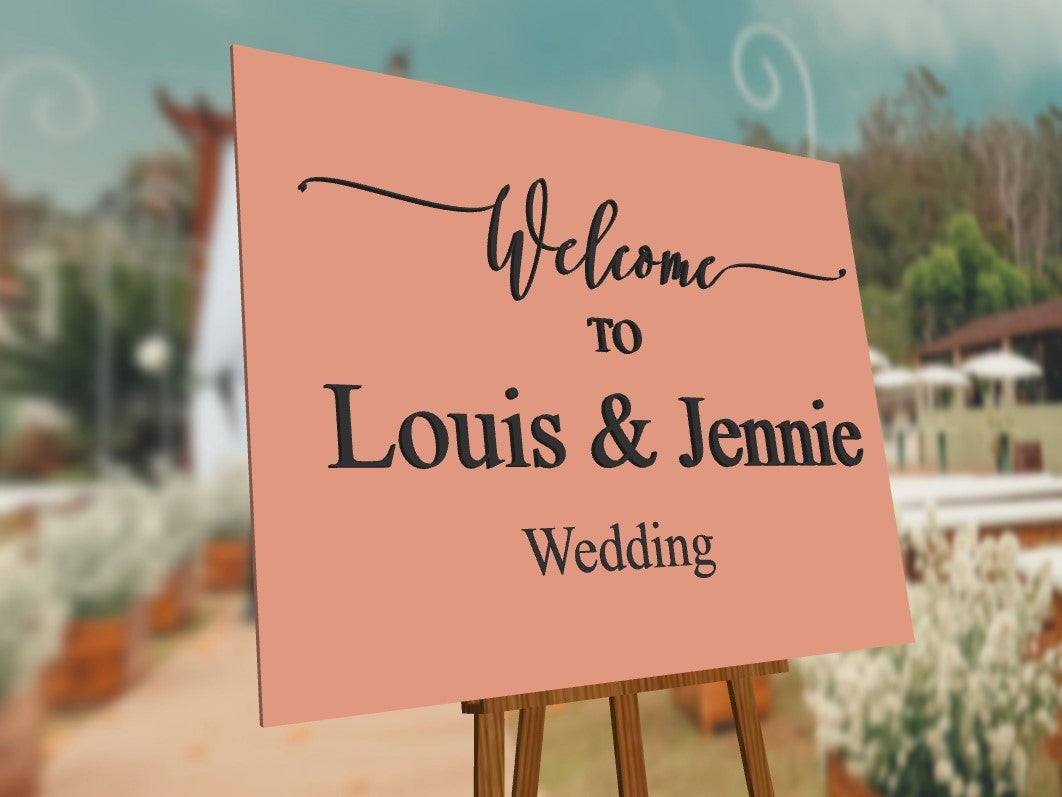 Custom Acrylic Wedding Welcome 3D Sign, Personalised Rose/ Gold Mirror Names, Ceremony/ Event/ Engagement/ Bridal Shower/ Birthday Signage on Easel