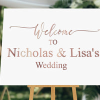 Custom Acrylic Wedding Welcome 3D Sign, Personalised Rose/ Gold Mirror Names, Ceremony/ Event/ Engagement/ Bridal Shower/ Birthday Signage on Easel