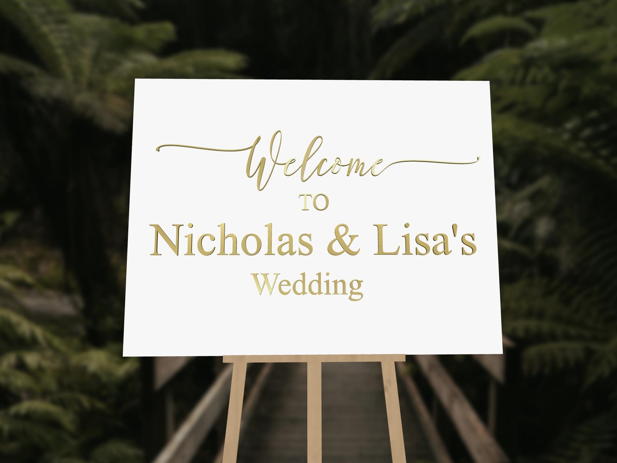 Custom Acrylic Wedding Welcome 3D Sign, Personalised Rose/ Gold Mirror Names, Ceremony/ Event/ Engagement/ Bridal Shower/ Birthday Signage on Easel