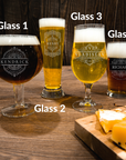 Set of 4 Engraved Beer - Portugal Glasses