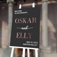 Acrylic 3D Welcome Wedding Vertical Signage - Style 2