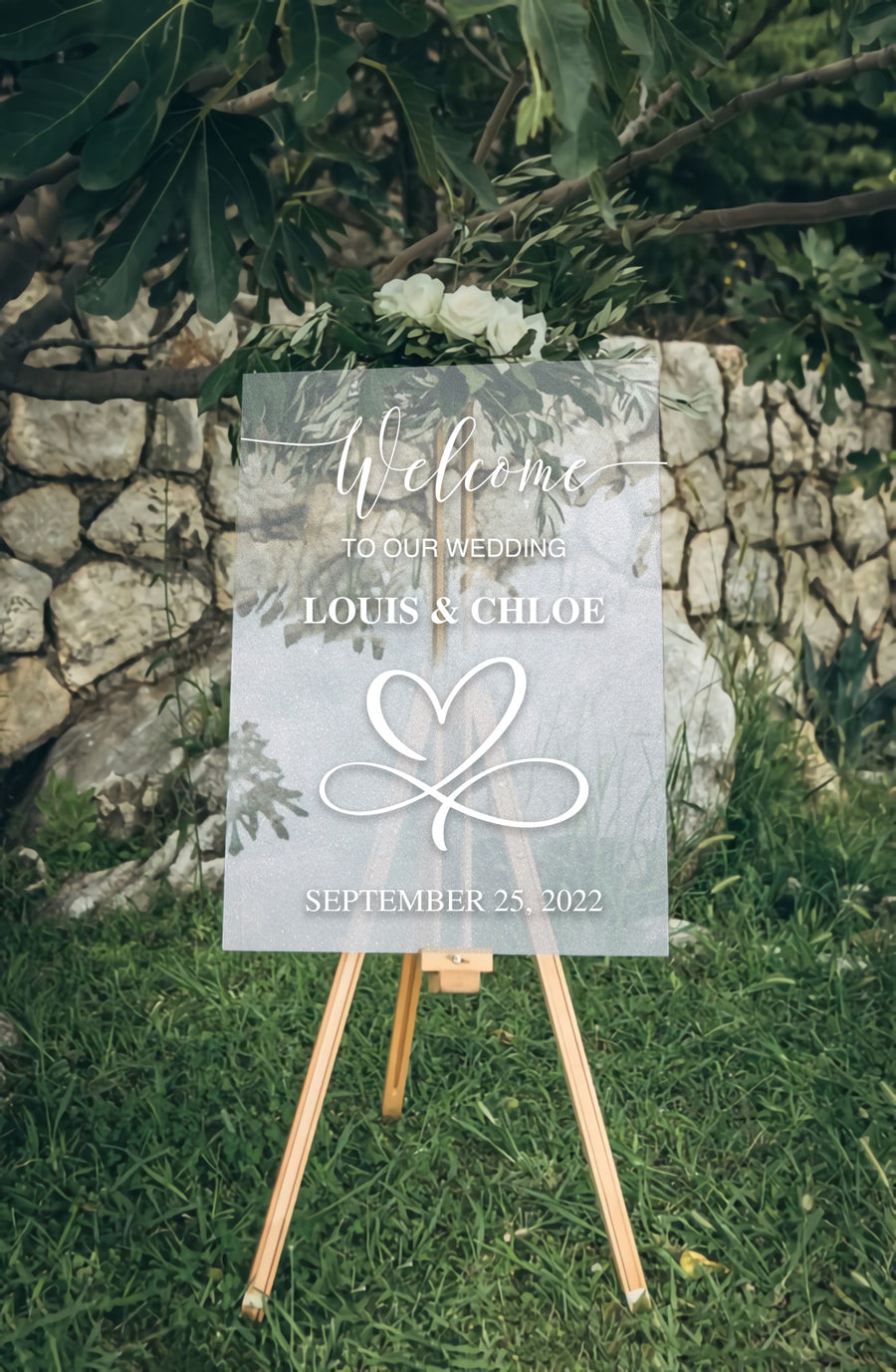 Custom Acrylic Wedding Welcome 3D Sign, Personalised Rose/ Gold Mirror Names, Ceremony/ Event/ Engagement/ Bridal Shower/ Birthday Signage on Easel