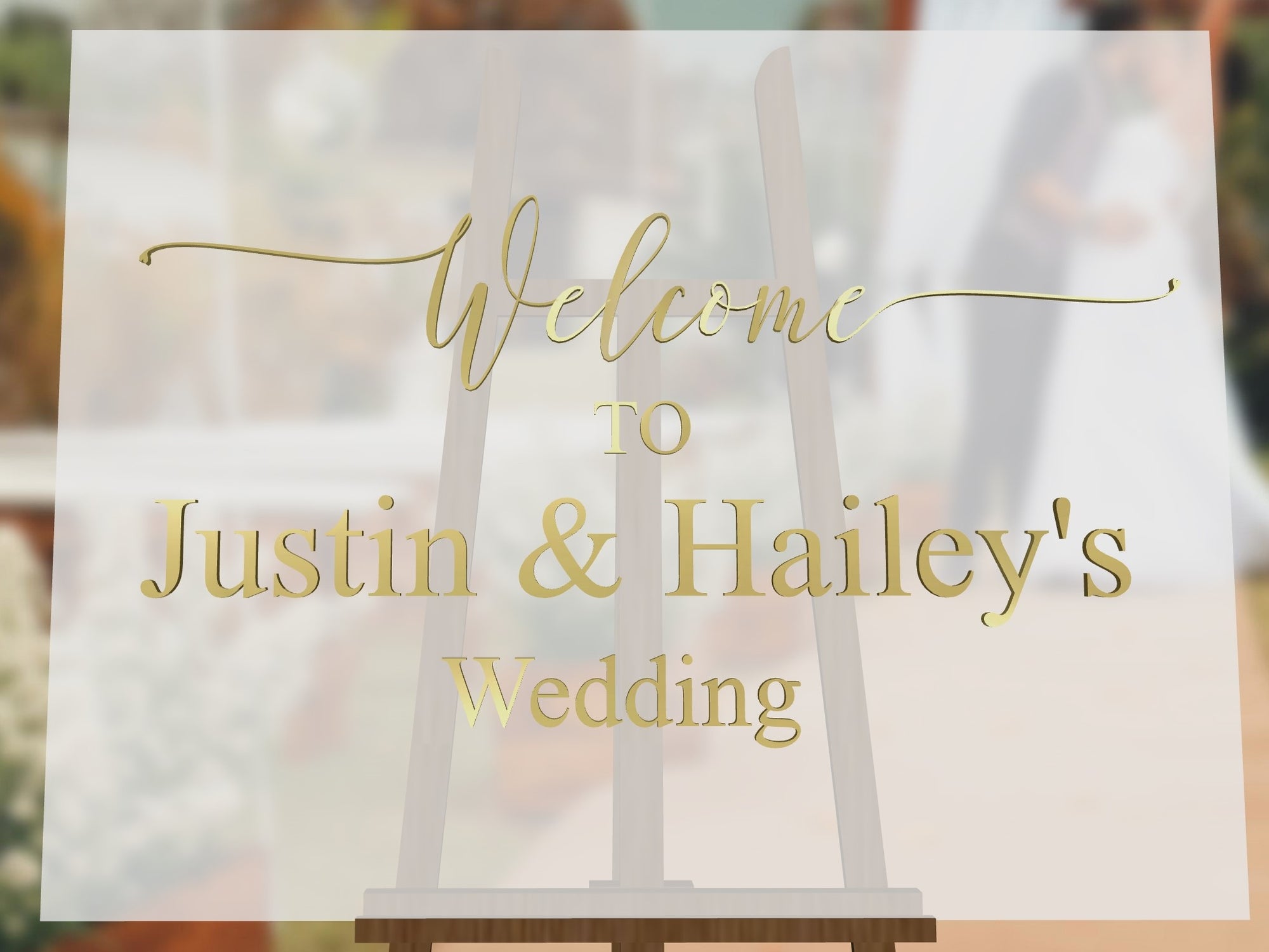 Custom Acrylic Wedding Welcome 3D Sign, Personalised Rose/ Gold Mirror Names, Ceremony/ Event/ Engagement/ Bridal Shower/ Birthday Signage on Easel