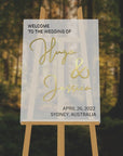 Custom Acrylic Wedding Welcome 3D Sign, Personalised Rose/ Gold Mirror Names, Ceremony/ Event/ Engagement/ Bridal Shower/ Birthday Signage on Easel