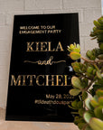 Acrylic 3D Welcome Wedding Vertical Signage - Style 2