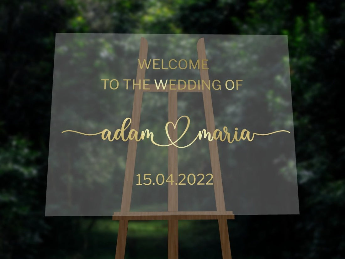 Custom Acrylic Wedding Welcome 3D Sign, Personalised Rose/ Gold Mirror Names, Ceremony/ Event/ Engagement/ Bridal Shower/ Birthday Signage on Easel