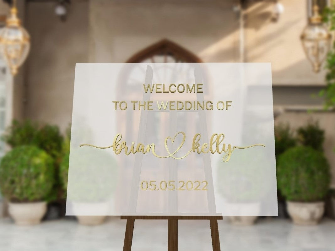 Acrylic 3D Welcome Wedding Horizontal Signage - Style 2