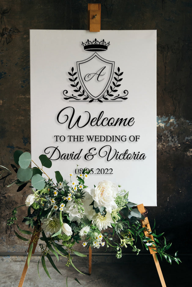 Custom Acrylic Wedding Welcome 3D Sign, Personalised Rose/ Gold Mirror Names, Ceremony/ Event/ Engagement/ Bridal Shower/ Birthday Signage on Easel