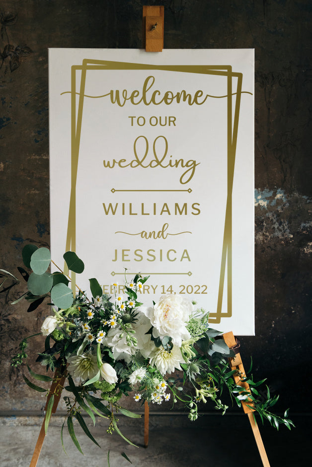 Custom Acrylic Wedding Welcome 3D Sign, Personalised Rose/ Gold Mirror Names, Ceremony/ Event/ Engagement/ Bridal Shower/ Birthday Signage on Easel