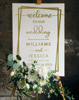 Custom Acrylic Wedding Welcome 3D Sign, Personalised Rose/ Gold Mirror Names, Ceremony/ Event/ Engagement/ Bridal Shower/ Birthday Signage on Easel