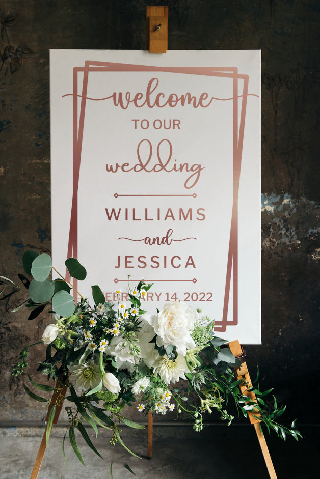 Custom Acrylic Wedding Welcome 3D Sign, Personalised Rose/ Gold Mirror Names, Ceremony/ Event/ Engagement/ Bridal Shower/ Birthday Signage on Easel