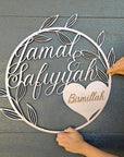 Custom Couple Name Wedding Leaf Hoop Sign