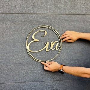 Custom Sribble Circle Name Hoop Sign