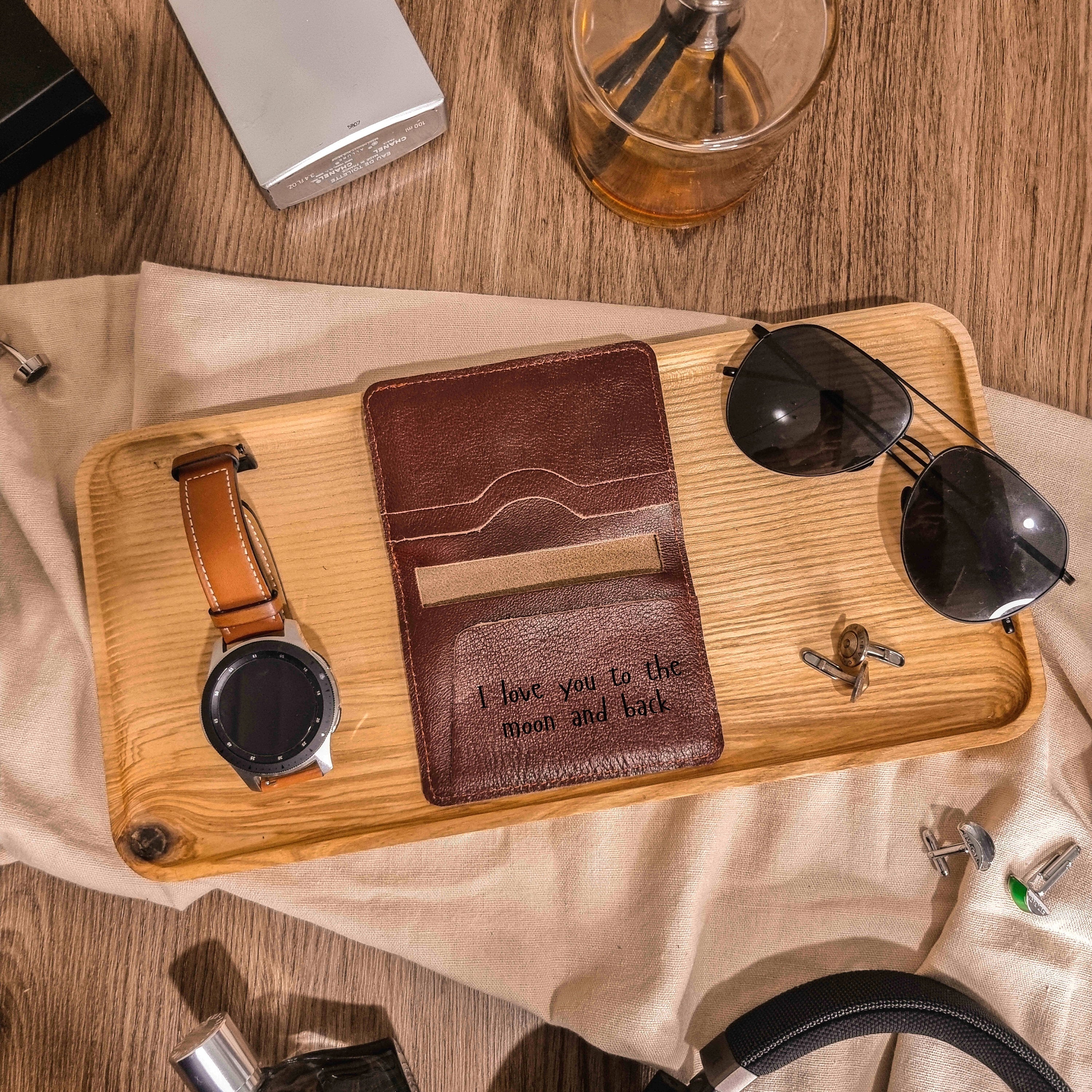 Mens Genuine Cowhide Leather RFID Bifold Wallet – Slim Credit Card Holder, Purse Gift