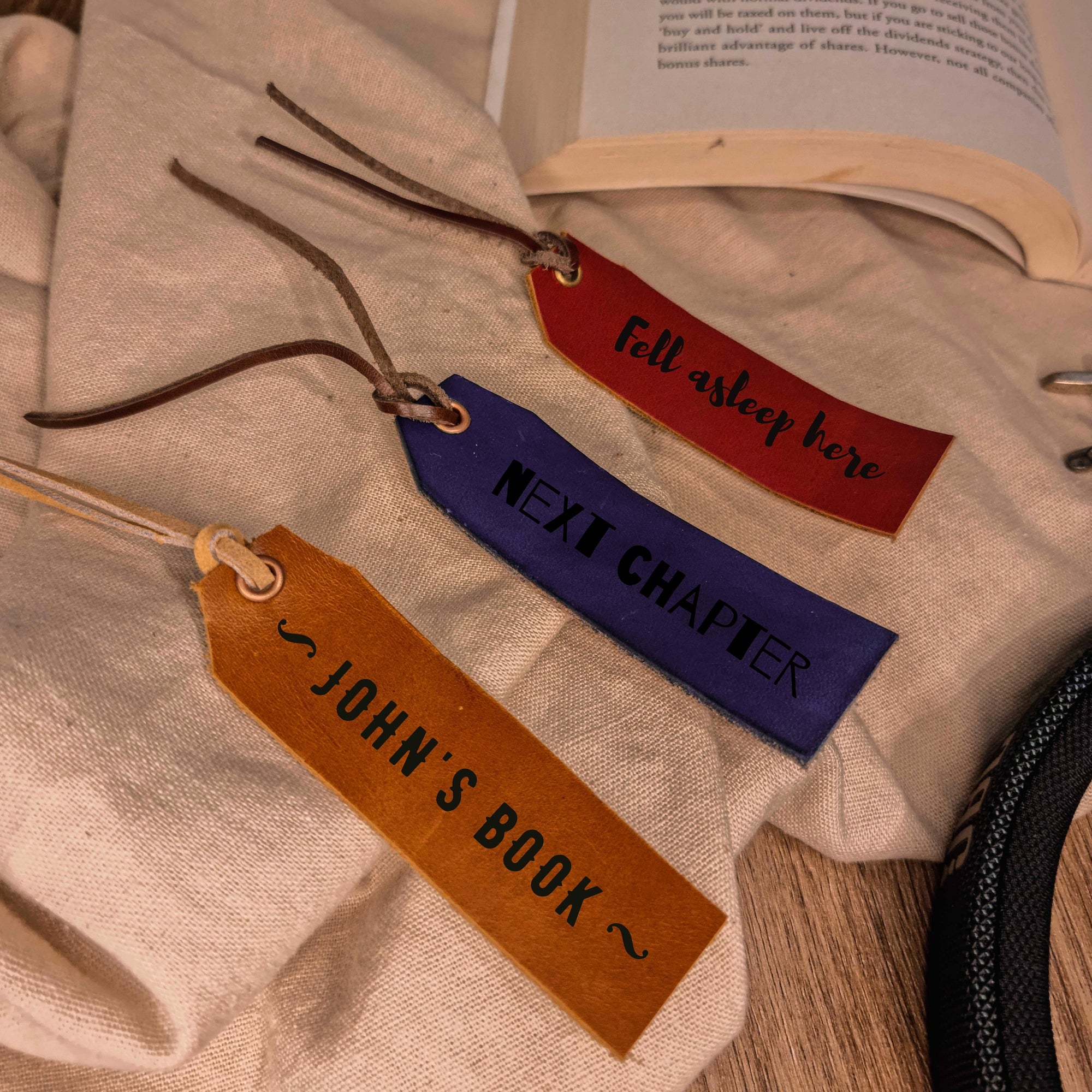 Personalised Cowhide Real Leather Bookmark/ Travel Luggage Tag, Monogram Custom Laser Engraved/ Gift for Him &amp; Her/ Father/ Birthday/ Mum