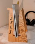 Personalised Portable Wooden Laptop Riser/ Notebook, Macbook Wood Stand Holder / Custom Engraved Office Organizer/ Work From Home - 12-15.6