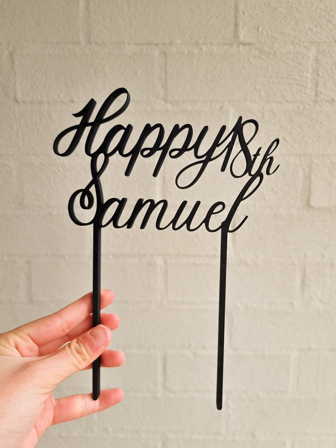Personalised Happy Birthday MDF/ Mirror Acrylic Cake Topper, Custom Cut Out Joint Name & Age, Wedding/ Celebration/ Event Party Decor Supply Toppers