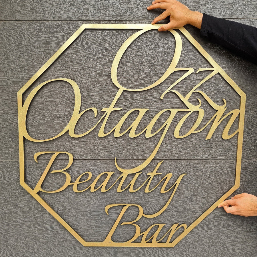 personalised laser cut business logo hoop sign, laser cut custom signage