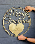 Personalised Merry Christmas/ Xmas/ New Year/ Event/ Wedding Hoop Sign, Custom Laser Cut  Wooden Party Decor