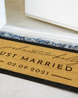 Customised Engraving Black Border Doormat, Personalised Initial/ Couple/ Family/ Welcome Entry Outdoor Coir Mat, House Warming/ Wedding Gift