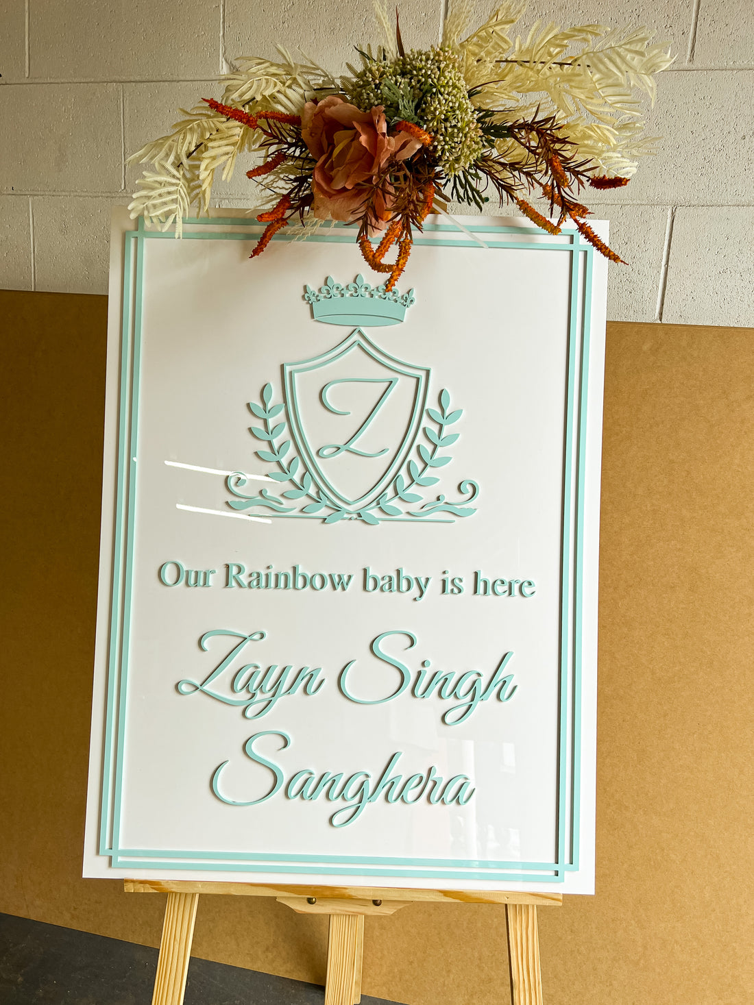 Acrylic 3D Welcome Baby Shower Vertical Signage