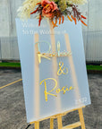 Custom Frosted/ Clear Acrylic Wedding Welcome 3D Sign, Personalised Rose/ Gold Mirror Names, Ceremony/ Event/ Engagement/ Bridal Shower/ Birthday Signage on Easel