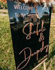 Acrylic 3D Welcome Wedding Vertical Signage - Style 1