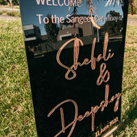 Acrylic 3D Welcome Wedding Vertical Signage - Style 1