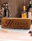 Engraved Wooden Vintage Wine Box