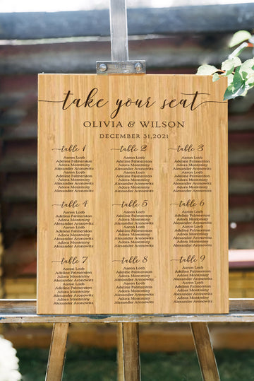 Custom Wooden Wedding Seating Chart Sign, Personalised Guest Plan/ Find Table Take a Seat, Rustic Vintage Country Barn Reception Event Decor